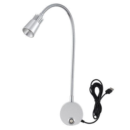 USB Wall Reading Lamp Dimmable Gooseneck Bedside Light 3CCT CRI98