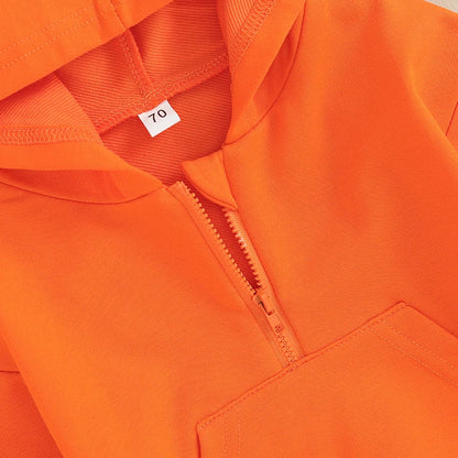 Kids Solid Color Hoodie – Long Sleeve Pullover for Toddlers
