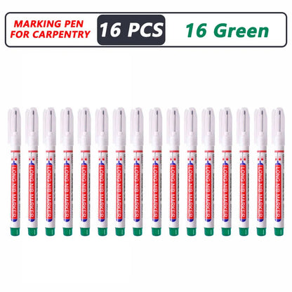 Deep Hole Long Nib Markers for Metal Wood Tile | 8-Pack Waterproof Marking Pens