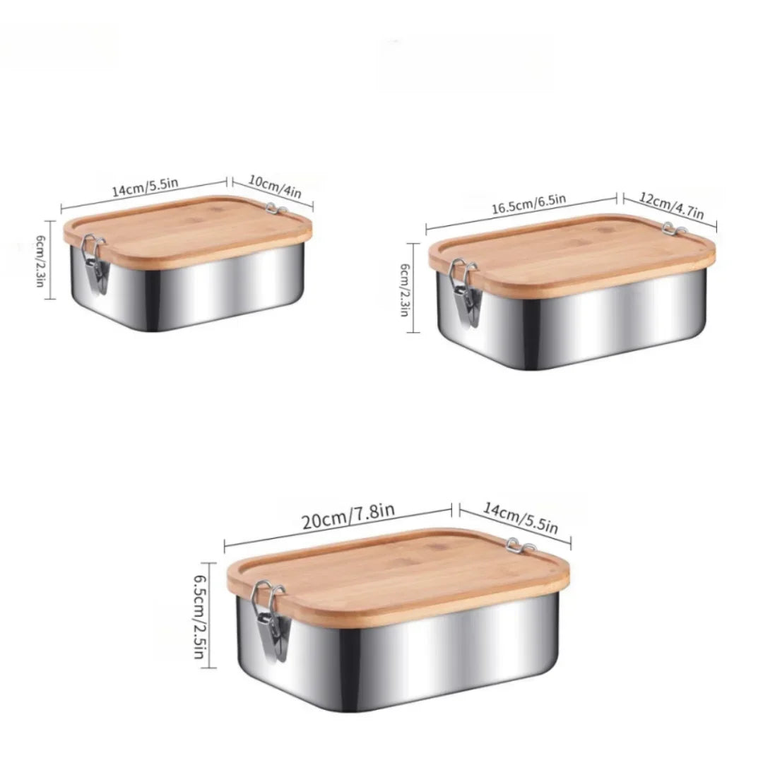 304 Stainless Steel Lunch Boxes Sealed Containers Portable Sushi Box Bento Camping Tableware Leakproof Food Carrier