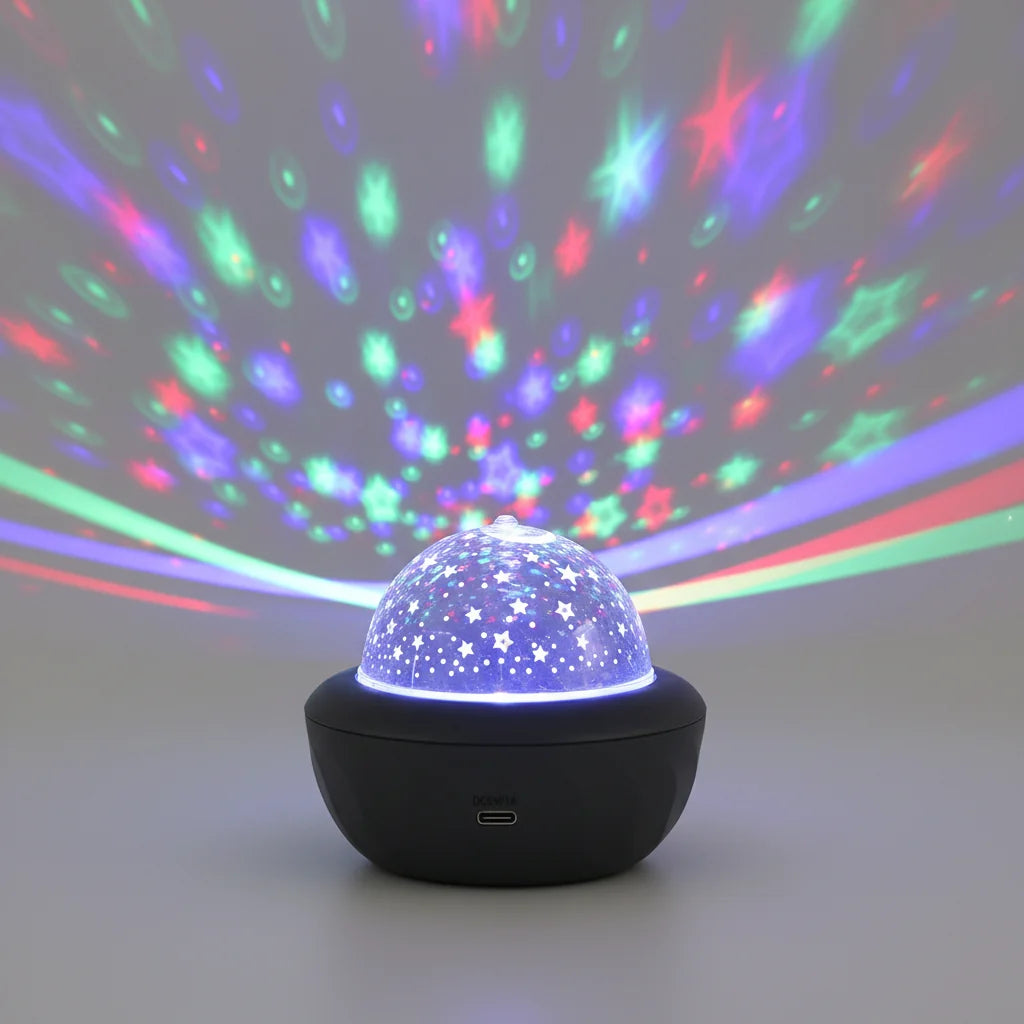 USB RGB Starry Night Sky Projector | Rotating Moon Stars Room Decor Lamp