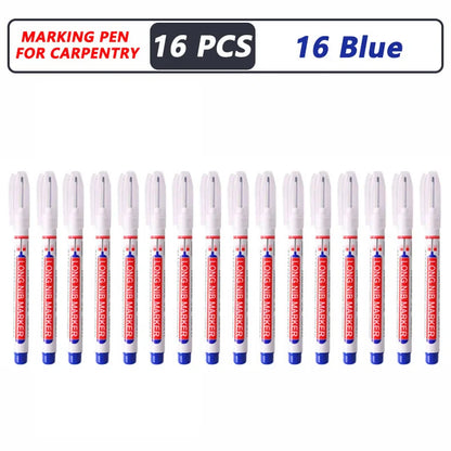 Deep Hole Long Nib Markers for Metal Wood Tile | 8-Pack Waterproof Marking Pens