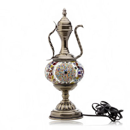 Turkish Mosaic Table Lamp Handcrafted Glass Vintage Mediterranean Romantic Bedside Light