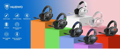 Casque de jeu sans fil NUBWO G06 Bluetooth 5.3 PS5 PC avec suppression du bruit