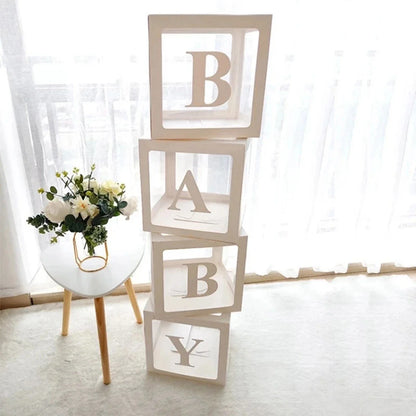 25cm BABY Letter Box Balloon Boxes Baby Shower Boy Girl 1st Birthday Party Decoration Kids Babyshower Gender Reveal Party Decor