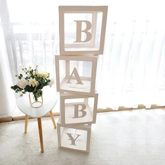 25cm BABY Letter Box Balloon Boxes Baby Shower Boy Girl 1st Birthday Party Decoration Kids Babyshower Gender Reveal Party Decor