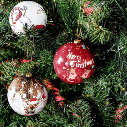 3 boules de Noël 8cm Cadeaux Originaux Décoration de Noël 2024 Décorations de Sapin de Noël Cadeau Pendentifs Boules