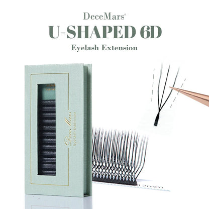 DeceMars U-Shaped 6D Eyelash Extensions | Salon Quality Synthetic Lashes