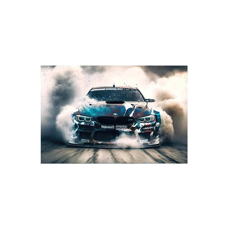 Voiture de sport E30, Graffiti de voiture de course de luxe, Art mural, Affiche imprimée sur toile HD, Décoration de maison, de salon, de chambre