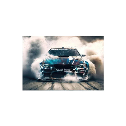 Voiture de sport E30, Graffiti de voiture de course de luxe, Art mural, Affiche imprimée sur toile HD, Décoration de maison, de salon, de chambre