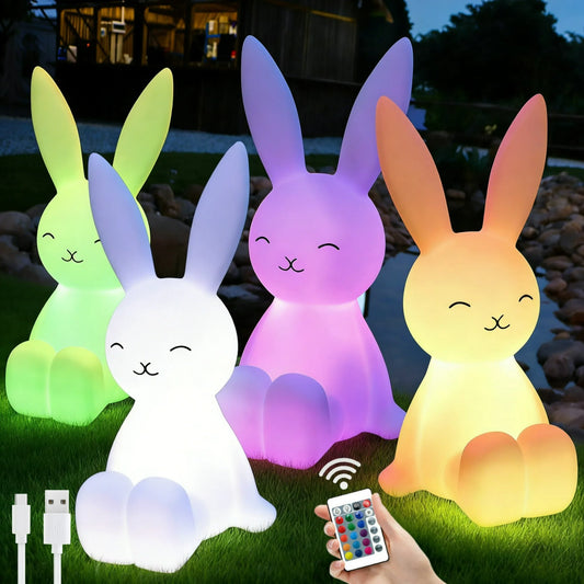 Jolie Lampe Lapin d'Ambiance, Veilleuse LED pour Chambre, Lampe de Lecture, Lampe de Bureau, Veilleuse pour Enfant, Cadeau