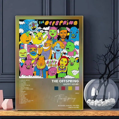 Affiche de musique rock du groupe The OffspringS, impression d'art mural HD adhésive, imperméable, pour salon, chambre à coucher, bar, décoration esthétique.