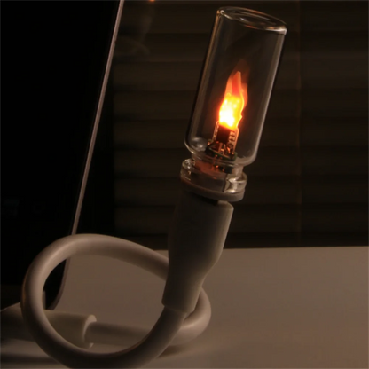 USB LED Flashing Candle Light | 5V Flame Night Light with Frosted Clear Glass and Touch Control
