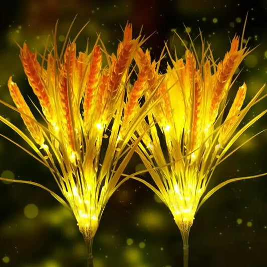 Luces LED Solares de Estaca con Espigas de Trigo Decoración Exterior Lámpara de Césped Iluminación Paisajística para Jardín, Césped, Patio, Terraza, Balcón, Camino