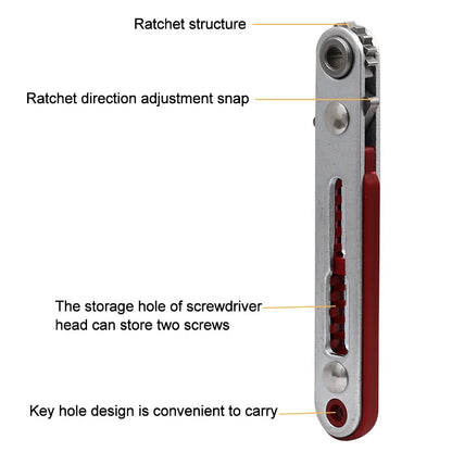 Mini Ratchet Wrench Set | 1/4 Inch Drive Hex Torx Screwdriver Bits