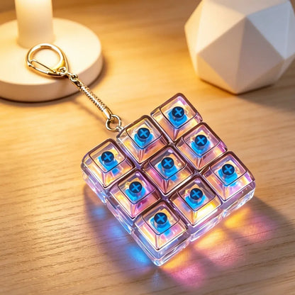 Crystal Clicker LED Keyboard Keychain | Stress Relief Fidget Toy for Adults and Kids