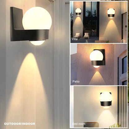 Applique Murale LED Étanche IP66 8W Lampe Extérieure Intérieure pour Porche Balcon