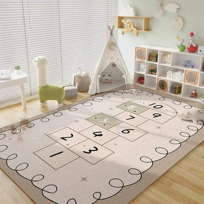 Alfombra de Pelo Cristal de VIKAMA para Habitación Infantil, Resistente a las Manchas, Lavable, para Dormitorio, Cama, Juego, Sala de Estar, Alfombra de Gateo, Decoración del Hogar
