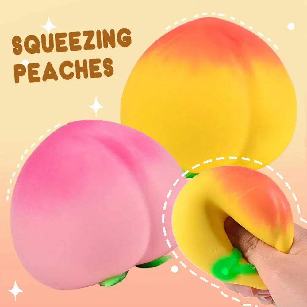 Jouet anti-stress en forme de pêche douce | Remonte lentement pour enfants et adultes