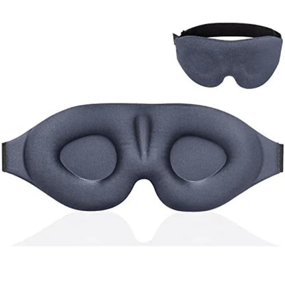 3D Contoured Sleep Mask | Memory Foam Blackout Eye Shade for Deep Rest