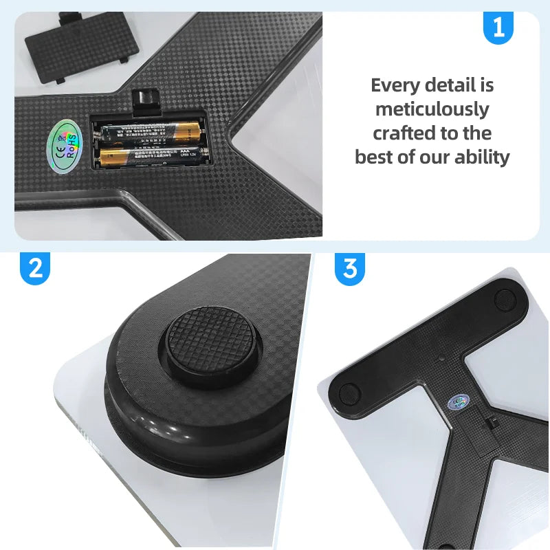 Smart Bluetooth Digital Scale – LED Display with App Sync and Rechargeable Battery