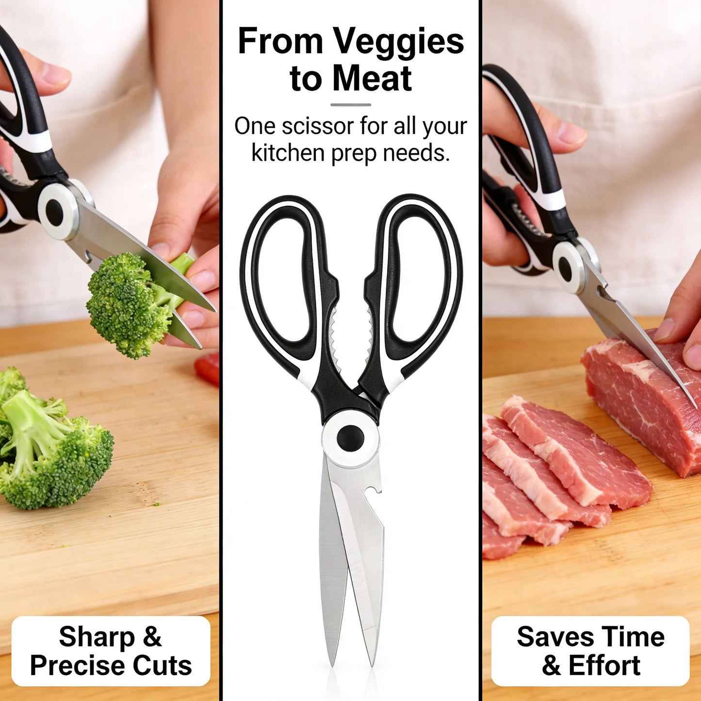 Multipurpose Kitchen Scissors Heavy Duty | Ergonomic Shears for Everyday Cutting