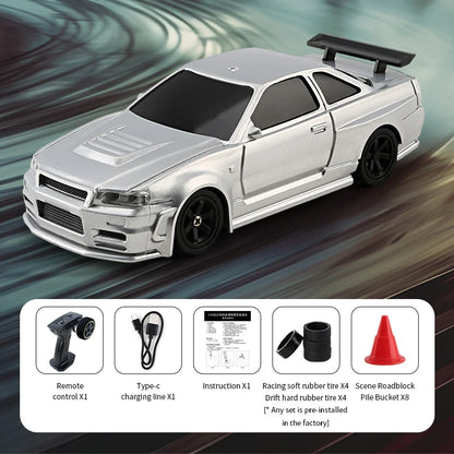 Mini RC Drift Car 1:43 Scale 4WD Remote Control Racing Vehicle Toy