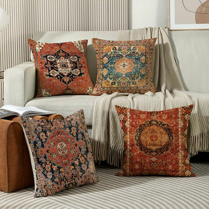 VIKAMA Bohemian Retro Pillow Case, Nordic Ethnic Accent Pillow Cover, Washable, Zippered Closure, Sofa And Bedroom Home Decor