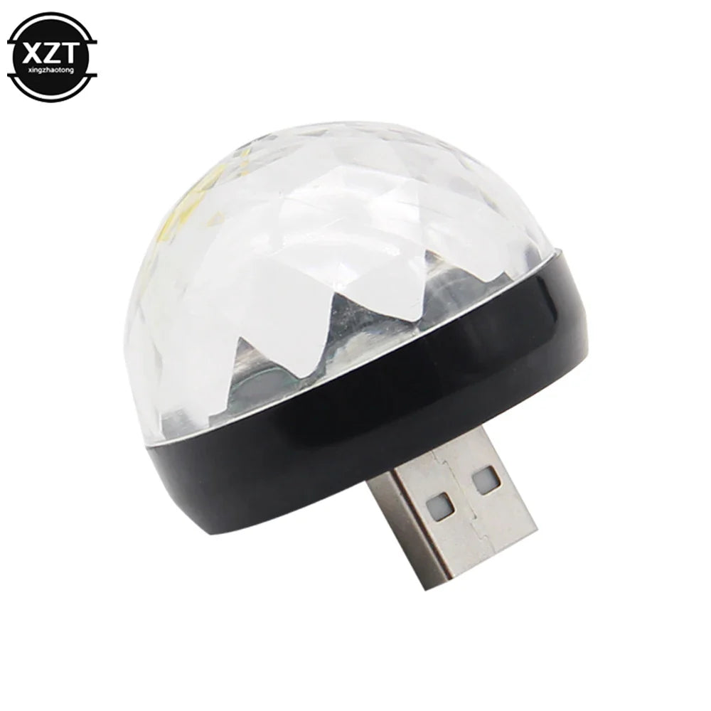 Mini USB RGB Car Atmosphere Light | Music Sync DJ Disco Lamp for Car Home Party