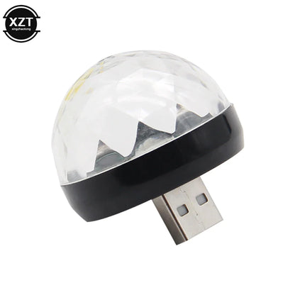 Mini USB RGB Car Atmosphere Light | Music Sync DJ Disco Lamp for Car Home Party