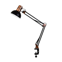 Industrial Foldable LED Table Lamp with Clamp Telescopic Swing Arm for Desk