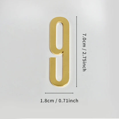 Golden Door Number with Magnets 7cm Metal House Number Apartment Door Number for Outdoor Hotel Home Mailbox Label