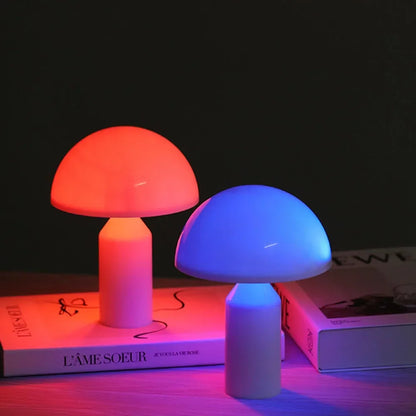 Mushroom LED Table Lamp with Touch Dimming | Rechargeable Bedside Night Light