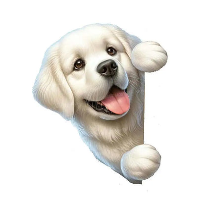 Dog Peeking Around The Corner Light Switch Wall Sticker | Cartoon Animal Decals for DIY Home Decor