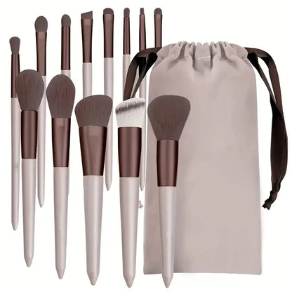 13-Piece Makeup Brush Set | Complete Eye Shadow, Concealer & Powder Brush Kit