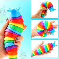 Colorful 3D Slug Fidget Toy | Articulated Sensory Stress Relief for All Ages
