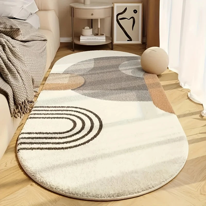 VIKAMA Alfombra de suelo suave y cálida para mesita de noche, alfombra sencilla de alta gama para sofá de dormitorio, alfombra lavable e impermeable, alfombra adecuada para la decoración del hogar.