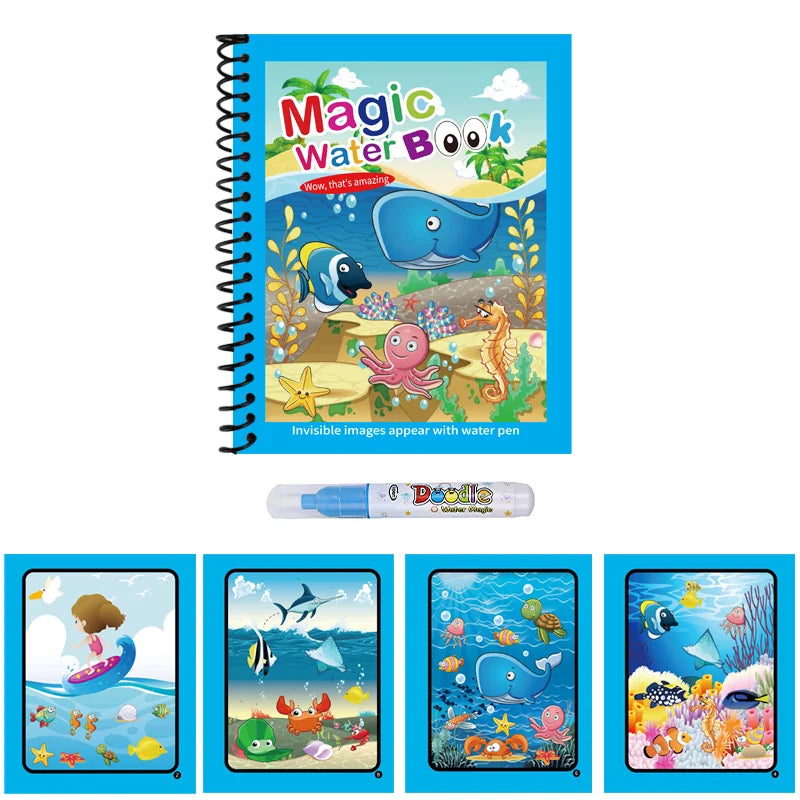 Reusable Water Drawing Book for Kids | Mess-Free Magic Coloring Pad