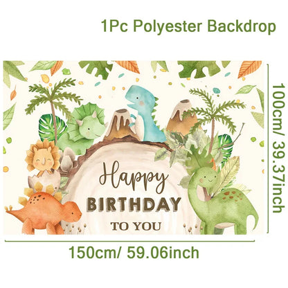 Fondo para fiesta de dinosaurios, decoraciones de fiesta de cumpleaños de dinosaurios para niños, decoración de baby shower para niños, suministros de fiesta de cumpleaños de la selva y safari