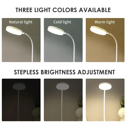 Portable LED Desk Lamp USB Battery Table Light 3-Color Stepless Dimming Eye Care