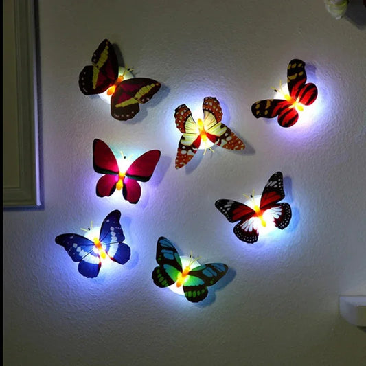 Veilleuse murale LED papillon colorée, luminaire décoratif adhésif lumineux pour la maison