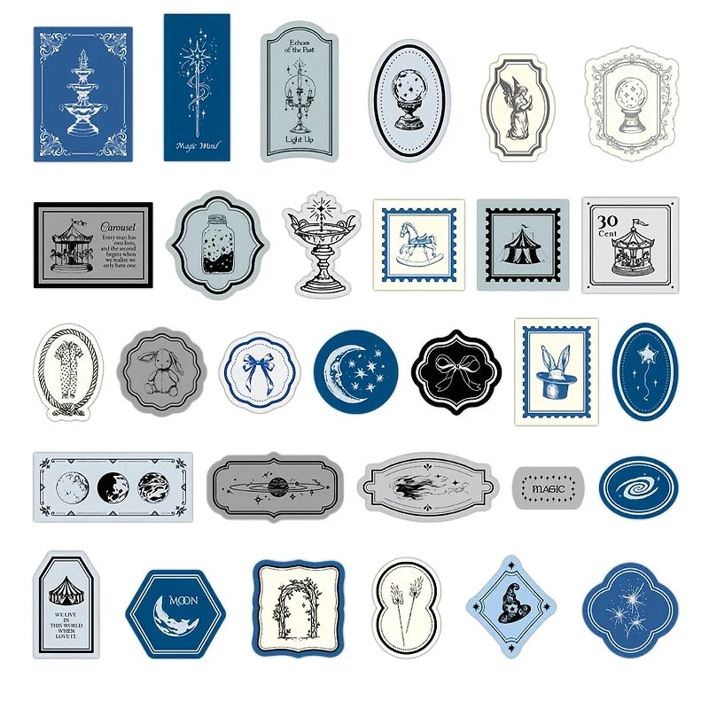 Vintage Label Stickers for DIY Crafts | 40-Piece Retro Collection