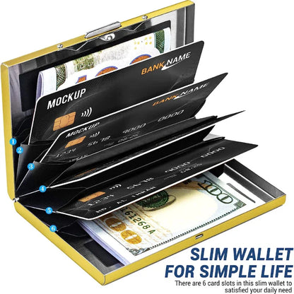 RFID Blocking Credit Card Holder | Slim Metal Wallet