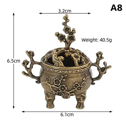 Alloy Lucky Incense Burner Bowl Incense Holder With Handle | Ancient Style Yoga Meditation Home Office Decor