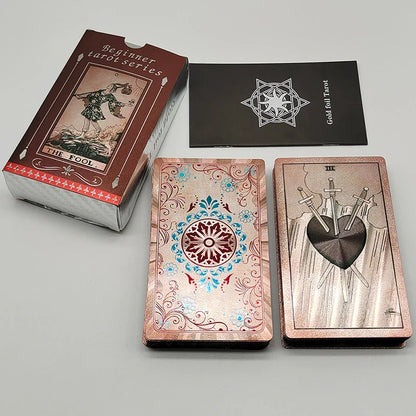 Le nouveau jeu de société de Tarot "The New Knight Laser Gold Foil" – Cartes de divination luxueuses en PVC, imperméables et résistantes à l'usure, avec marquage à chaud.