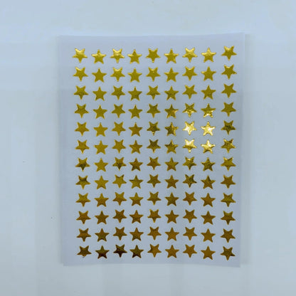 Gold Star Sticker Set for Teachers and Class Rewards | 10 Sheets of Five Pointed Star Stickers