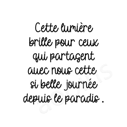 French Lantern Memorial Vinyl Decal Sticker | Wedding and Remembrance Wall Decor