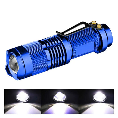 3 Modes Portable LED Flashlight | Zoomable Torch for Outdoor Use
