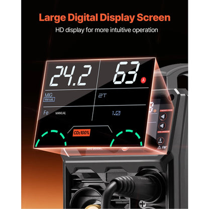 SucceBuy 5-in-1 MIG Welder 200Amp Multi-Process MIG TIG Stick Welding Machine LCD