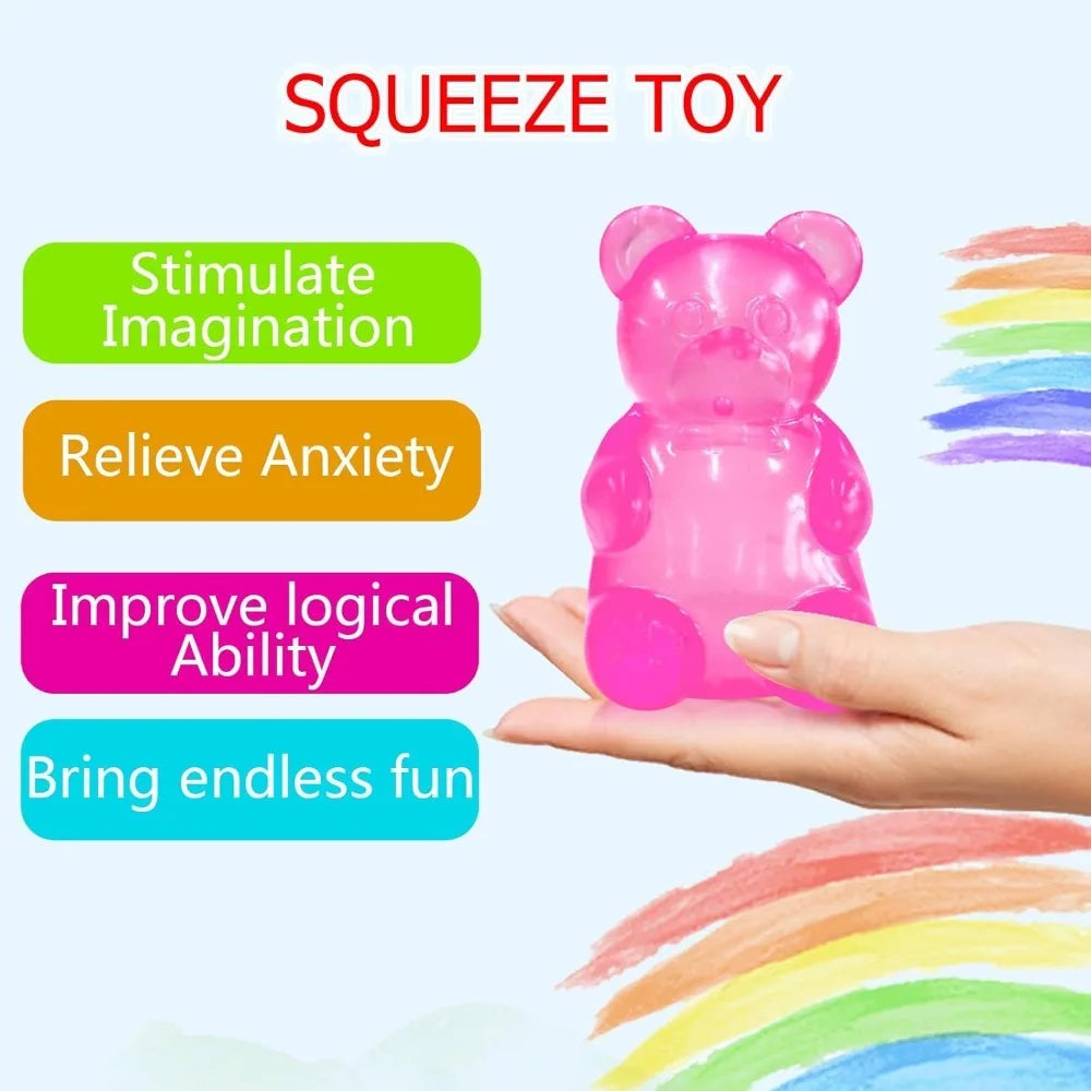 Squishy Mini Cute Bear Maltose Squeeze Toy | Stress Relief Fidget Sensory Toy for Kids and Adults